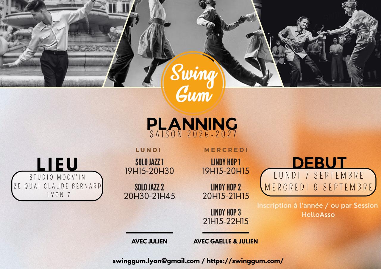 swing-gum-lyon-studio-moovin-rentrée-2026-2027-cours-horaires et tarifs